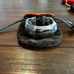 John Hardy Sterling Silver 925 Bamboo Kick Cuff Bracelet 6.5